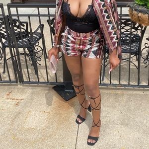 2 piece sequence outfit